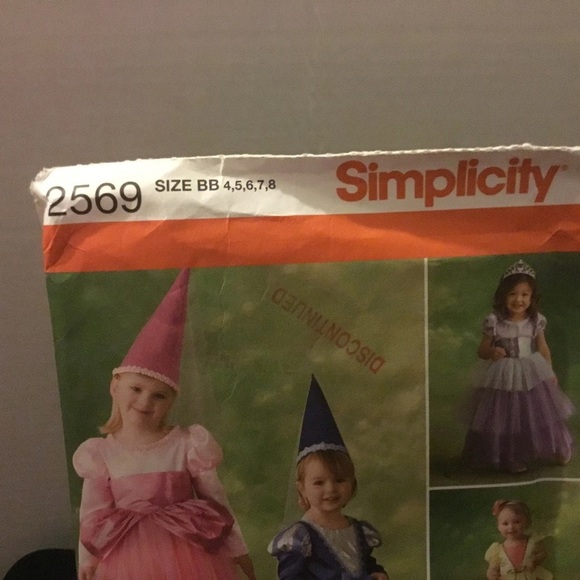 Simplicity 2569 Kids Costume Pattern - 4-5-6-7-8-princess-witch-fairy - Picture 2 of 8
